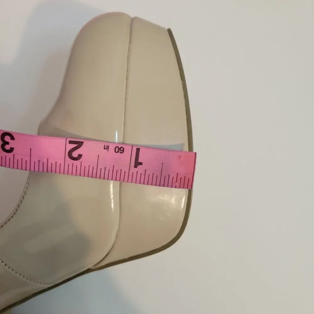 Guess Nude Patent Platform Pumps‎ Heels Women’s Size 8M Stiletto Shoes